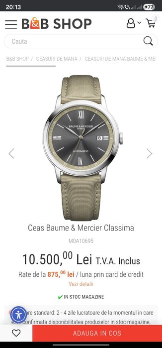 Vand / schimb ceas Baume & Mercier Classima, automatic