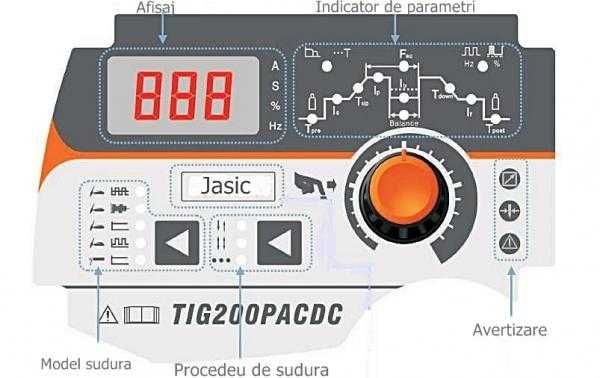 Aparat sudura aluminiu TIG 200P ACDC JASIC + tub argon+ ceas+ carucior