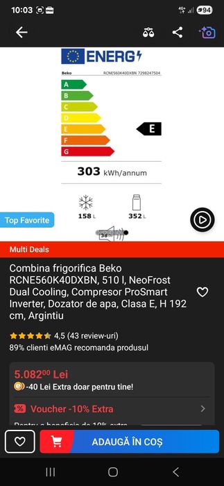 Combina frigorifica neo frost,compresor ProSmart Inverter