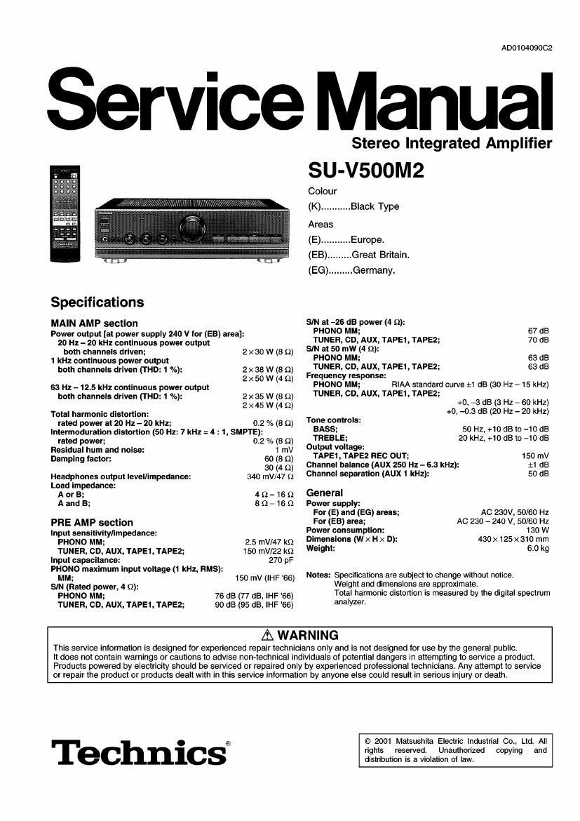 Technics SU-V500 M2 Hi-Fi усилитель