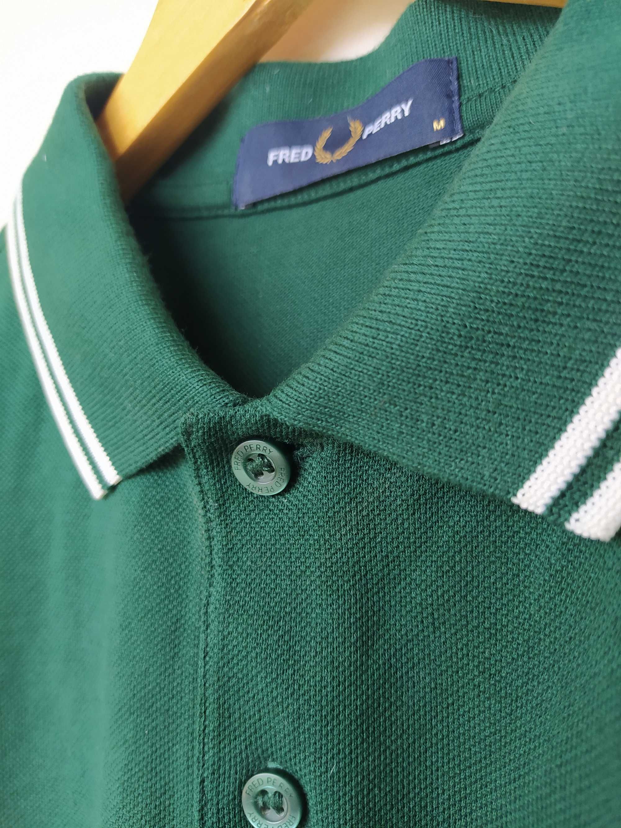Fred Perry Polo Фред Пери тениска тъмно зелена размер М