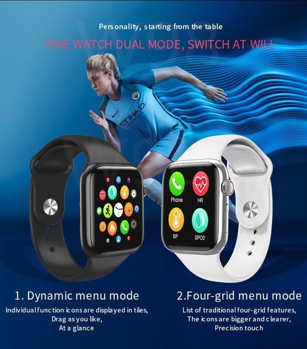 Смарт часовникСмарт часовник 1,44-инчов екран с пълно докосване за мъж