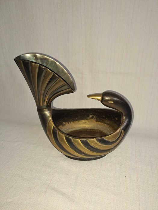 centru de masa jardiniera pasare bronz decor 23/24 cm