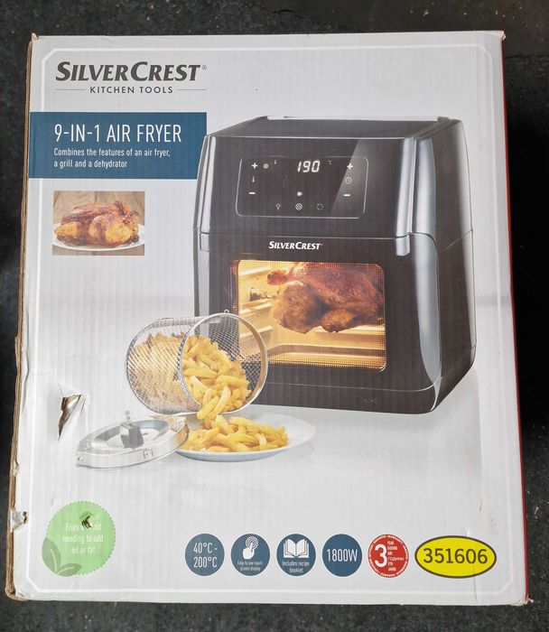 Silvercrest 9in1 Airfryer Friteuza cu aer calda 1600W fara ulei