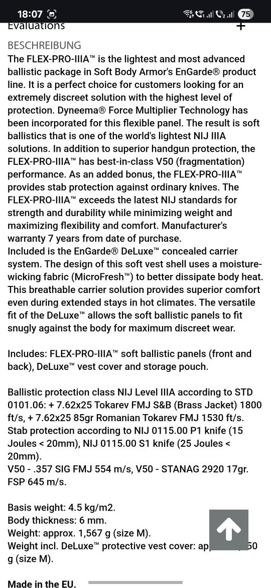Vesta antiglont si anti cutit Engarde DeLuxe Pro Flex IIIA