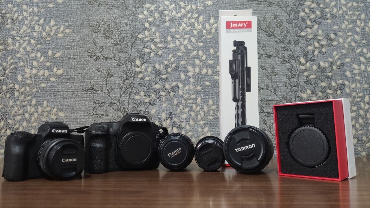 2xKamera 5x obyektiv shtativ va perexodnik