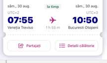 Vand  bilet de avion dus Venetia Treviso-Bucuresti