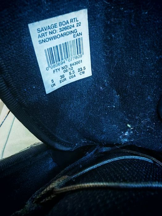 Boots snowboard Salomon Savage Nr.Eu 38-mondo 23,5