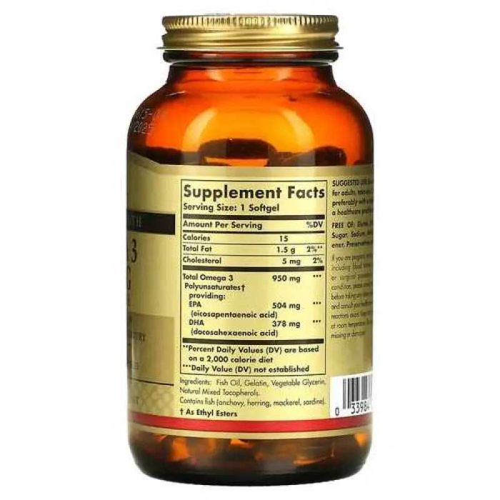 Рыбий жир №1 Solgar Omega 3 950 mg (100 softgels)! Новый запечатанный!