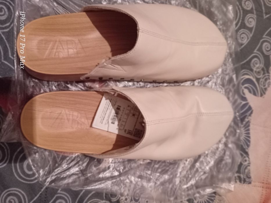 Оригинално Сабо"ZARA" от ест.кожа!-50%!