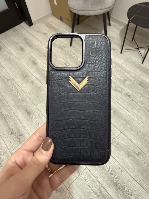 Husa telefon Velante, iphone 16 Pro Max, piele vitel, textura aligator
