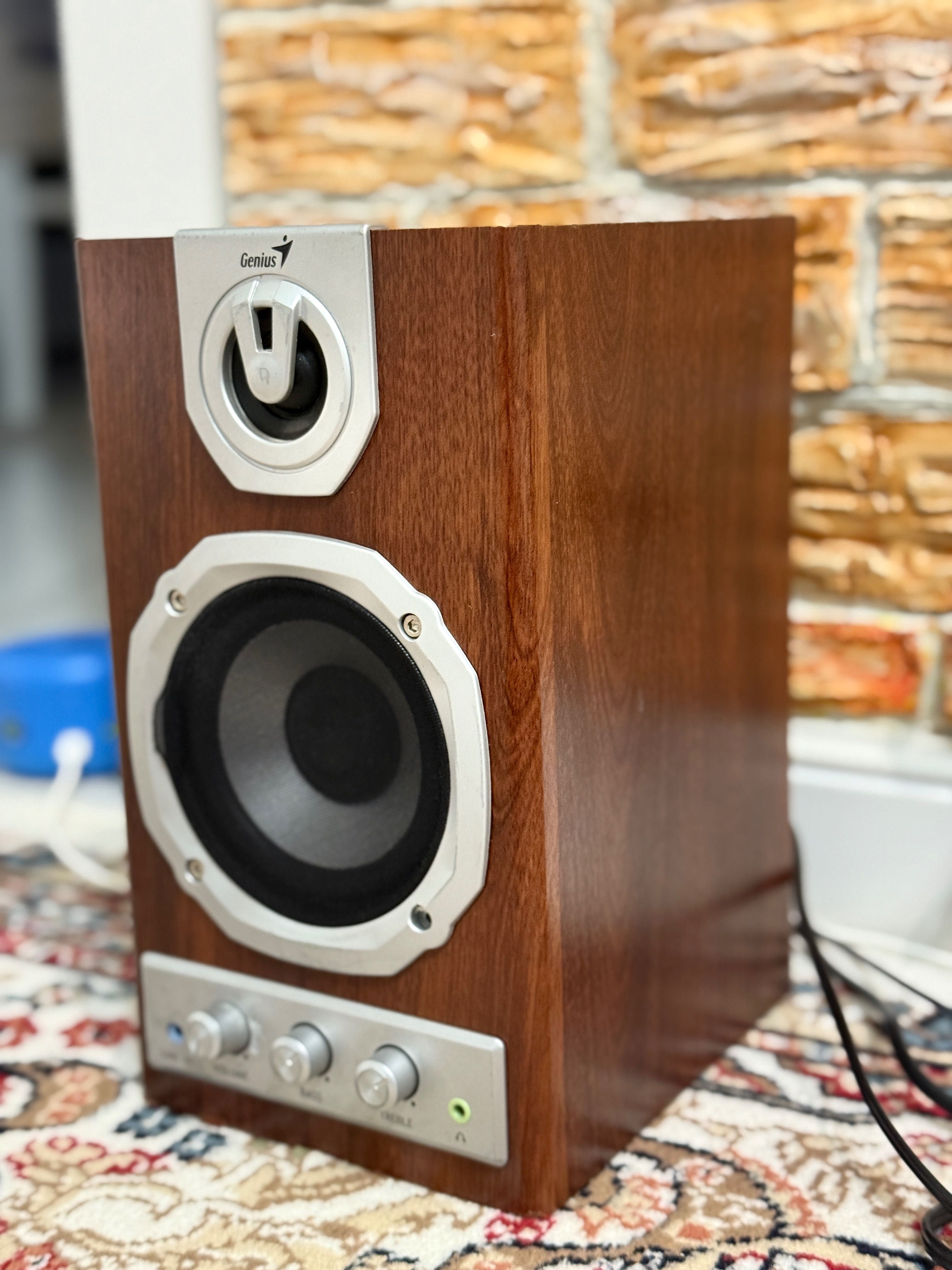 Стерео колонка 2.0 Genius SP-HF1255A в рабочем состояний. Bluetooth