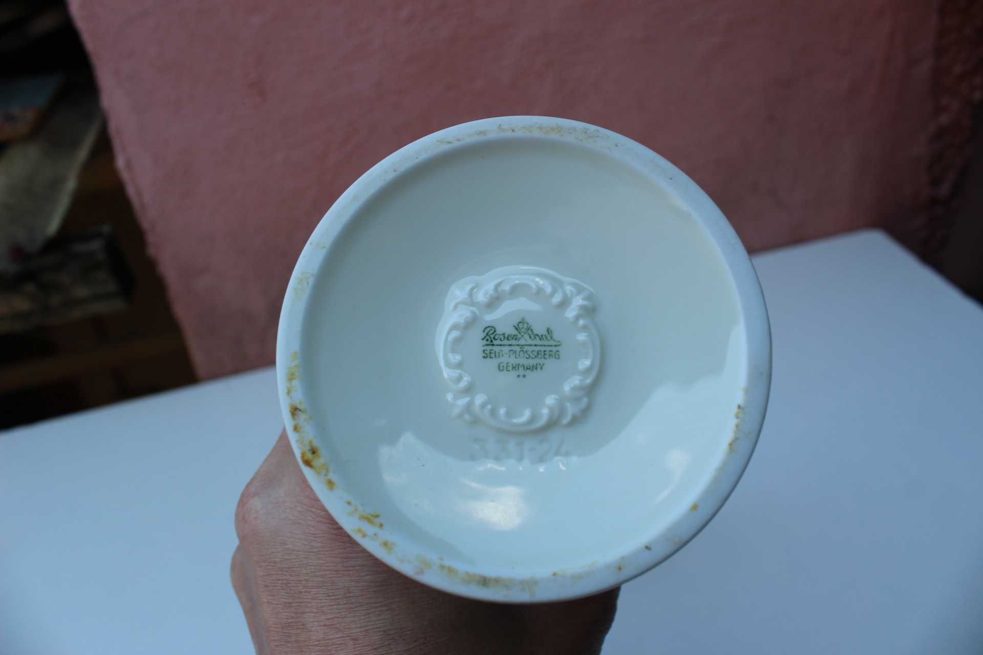 Vas flori portelan colectie ROSENTHAL Ivory Selb Plossberg Yellow Rose