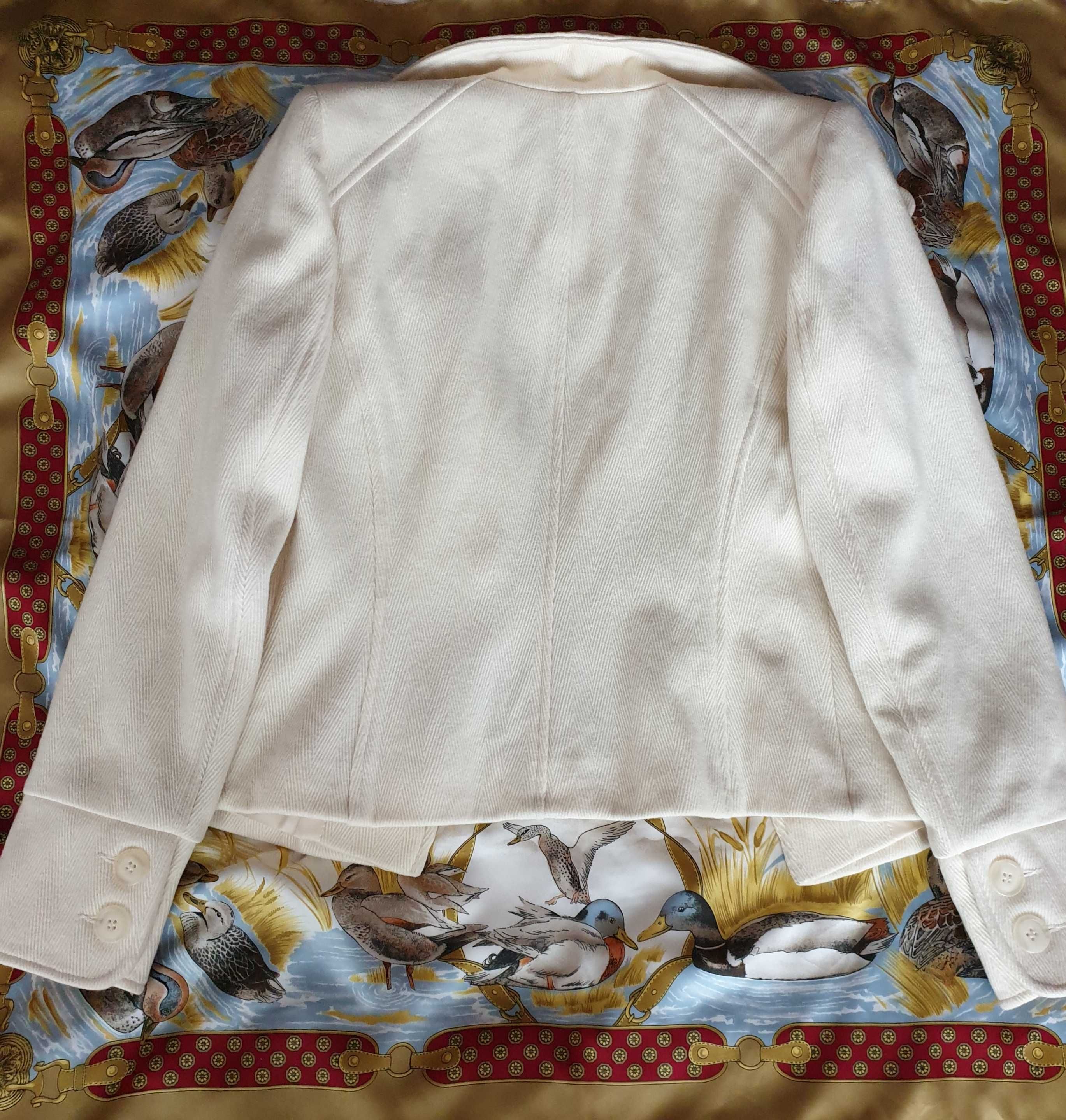 Jacheta palton haina scurta ivory lana