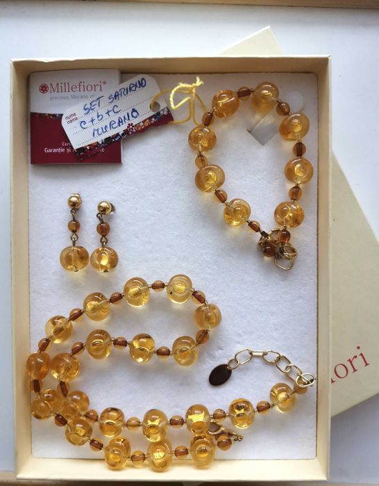 Set Millefiori - colier, brățară, cercei