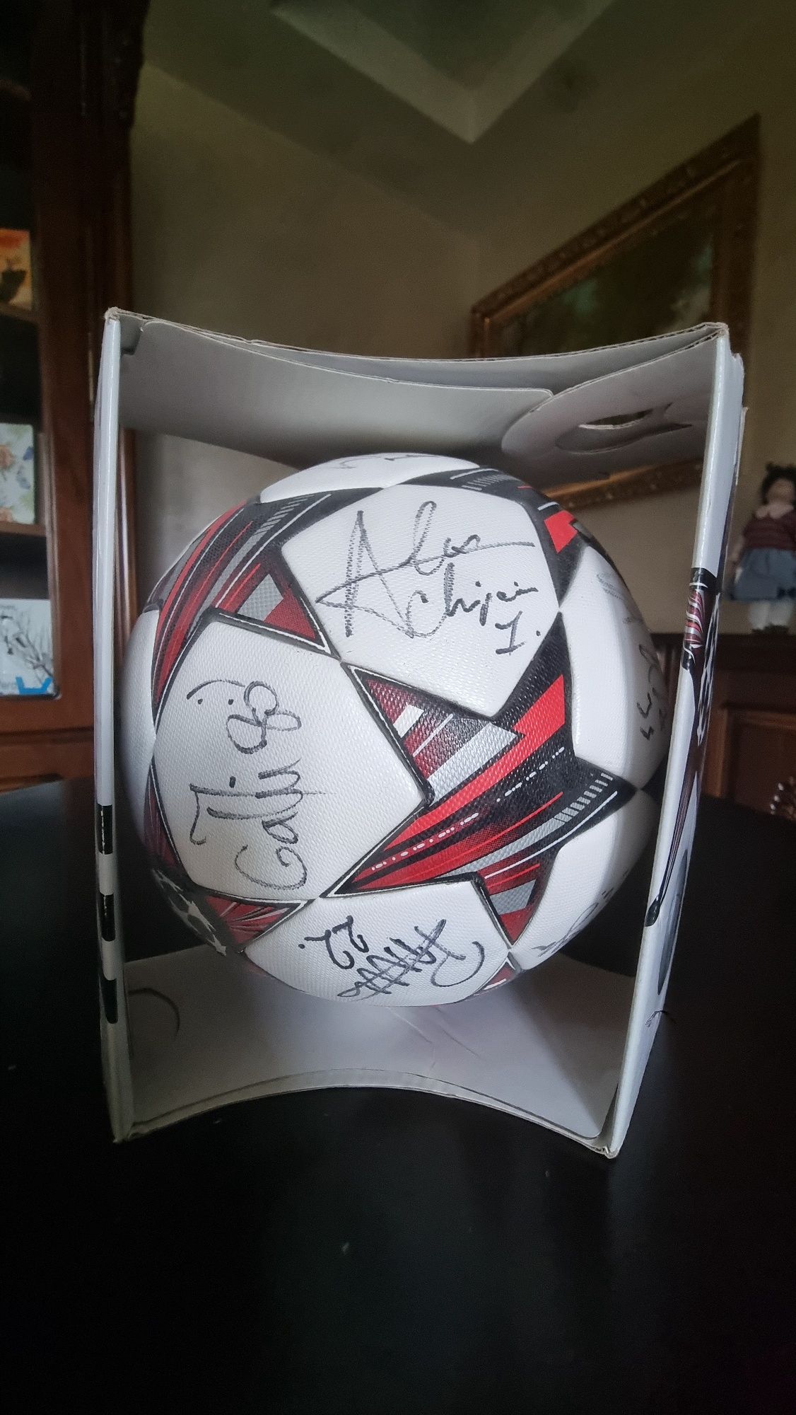 Minge oficiala UCL sezonul 2013-2014 cu autograful jucătorilor Stelei.
