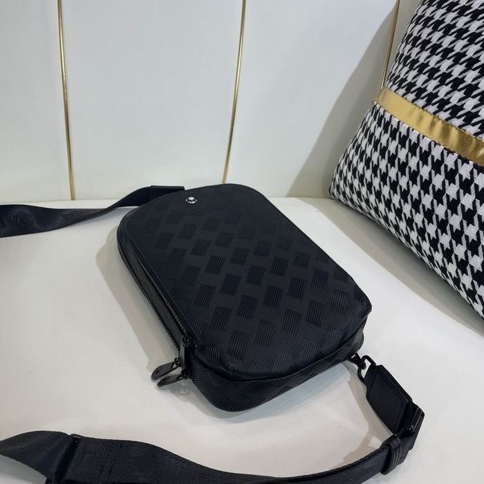 Montblanc medium on-body bag leather -черна кожена чанта