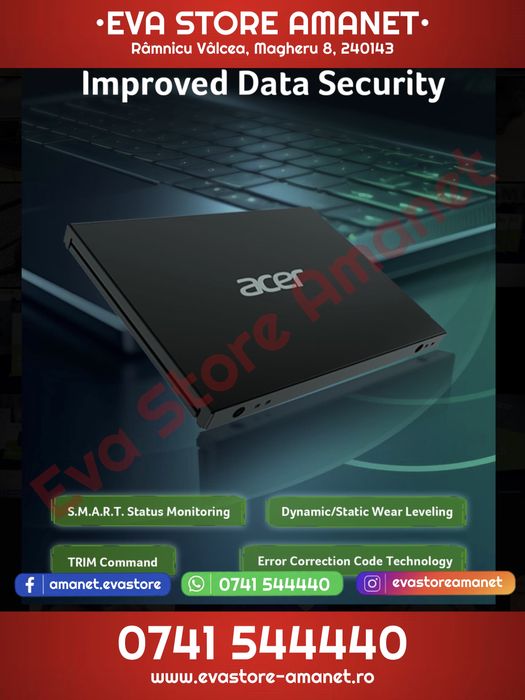 SSD 512GB Acer RE100 2.5 SATA III 6.5 GB/s - Produs nou