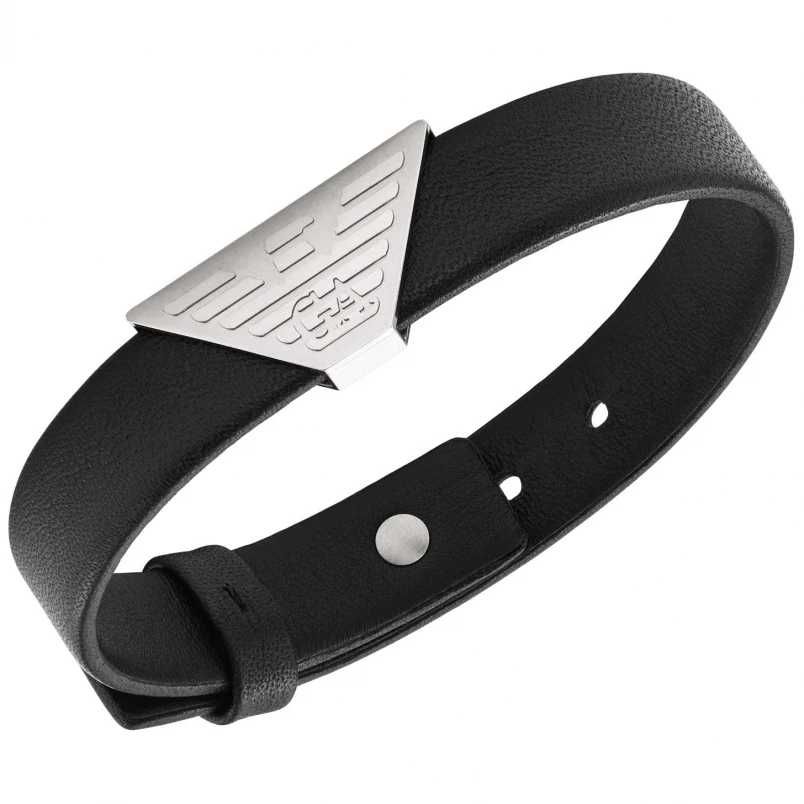 Мъжка кожена гривна Emporio Armani