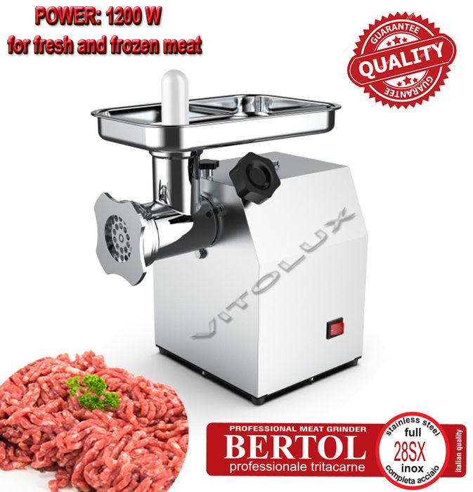 1200 W ПРОФЕСИОНАЛНИ Месомелачки BERTOL за прясно и замразено месо