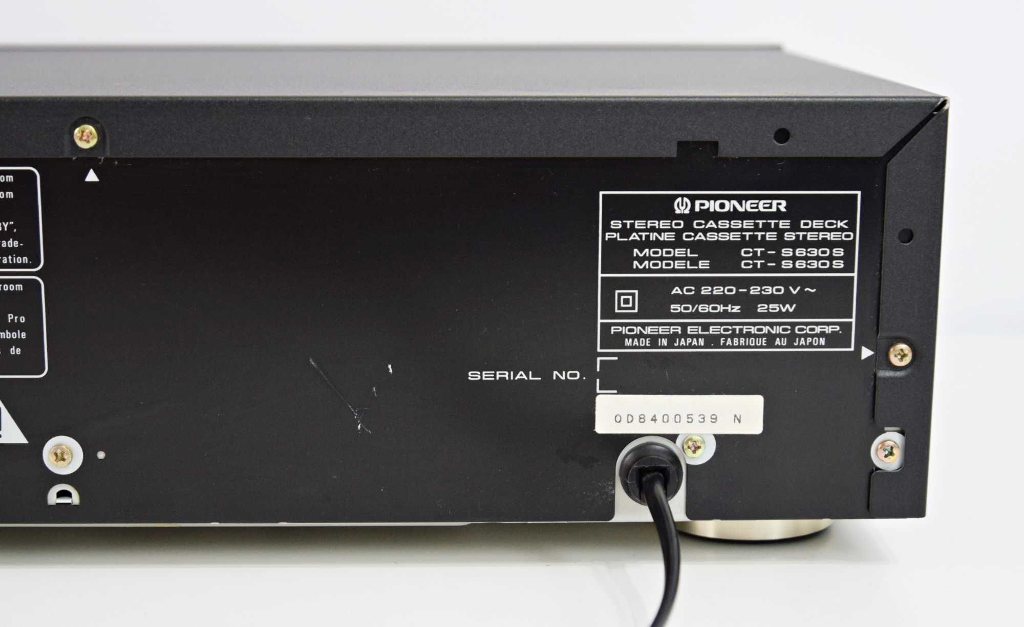 Deck 3 Head Pioneer CT-S 630 S, casetofon