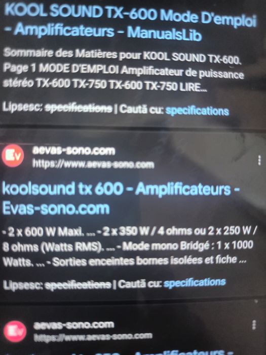 Amplificator/ Putere Kool sound tx 600