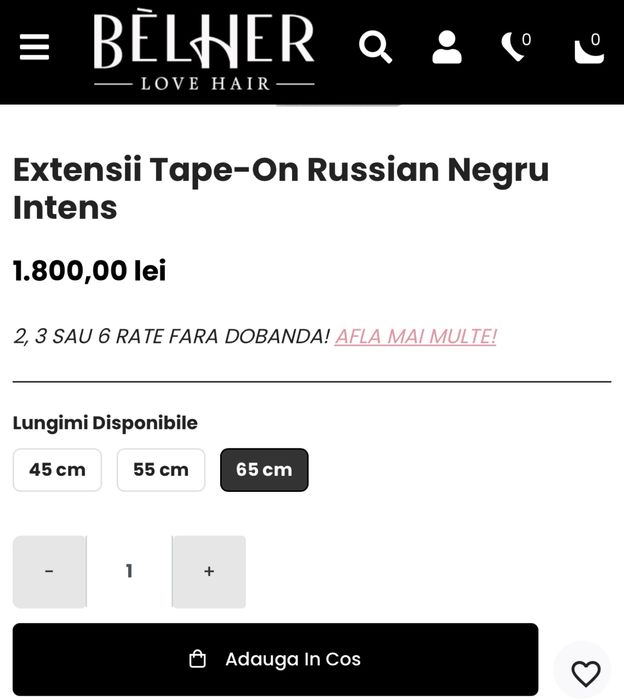 Extensii par 100% natural rusesc 65 cm tape-on Bellher 3 seturi