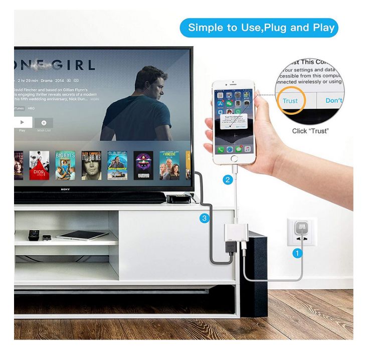 Преходник STELS Lightning към HDMI, Адаптер за iPhone, iPad, iPod