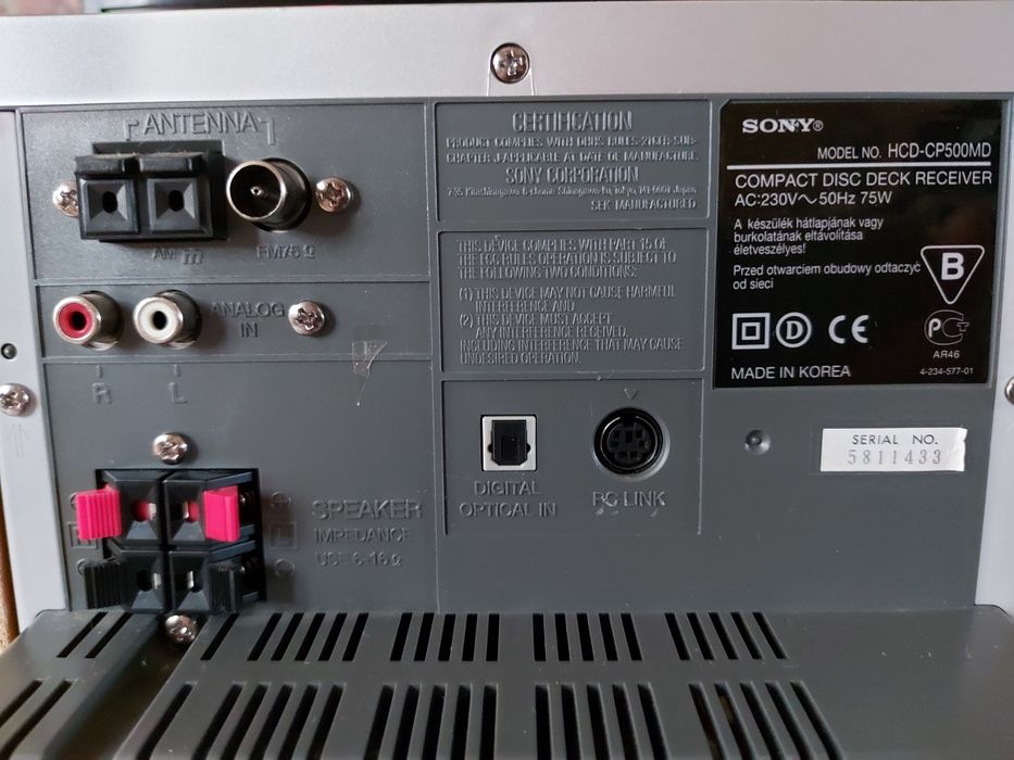Combina Sony Model HCD-CP500MD