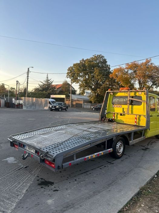 Platforma auto mercedes sprinter 2004 2.2cdi cabina dublă 6loc troliu