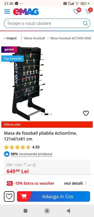 Masa fotbal  foosball Action One