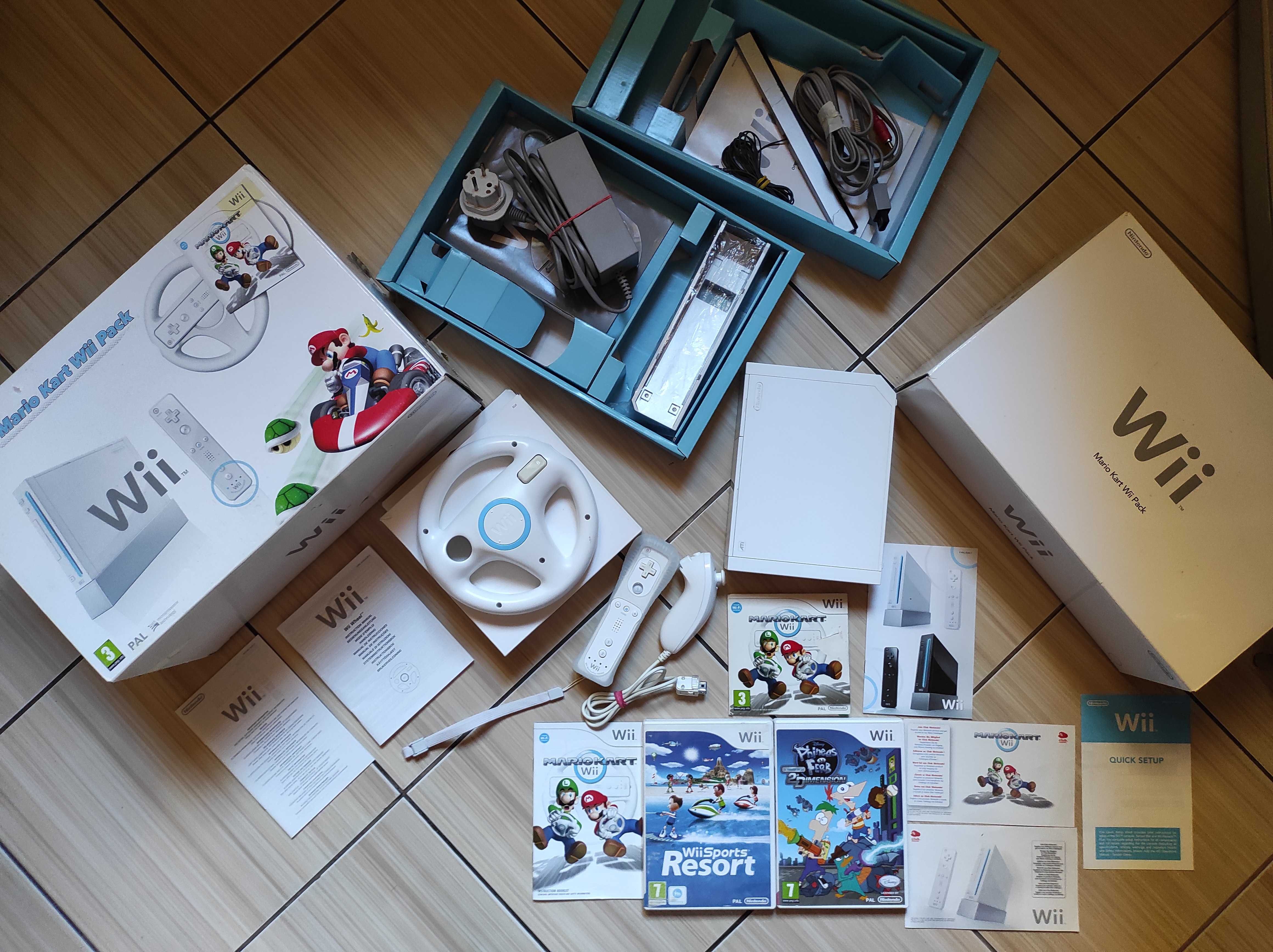 Wii editie speciala colectie Mario Kart impecabila Motion Plus volan