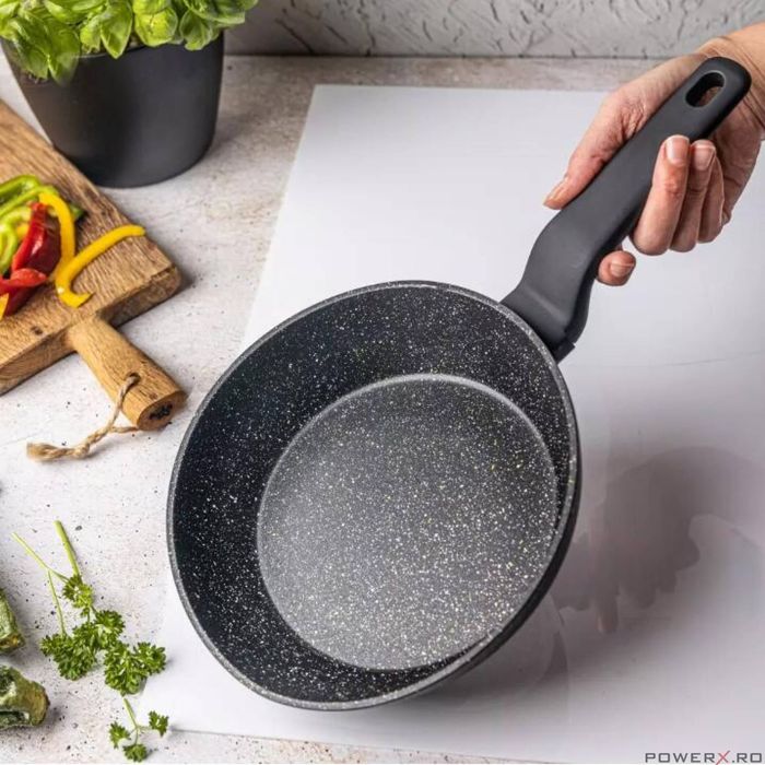 Tigaie din aluminiu turnat 20 x 4.5 cm, marmorata cu strat