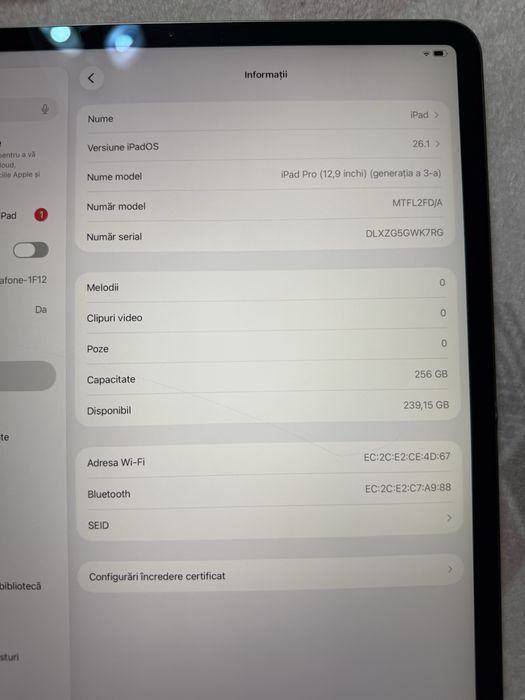 Ipad pro gen 3 256 gb