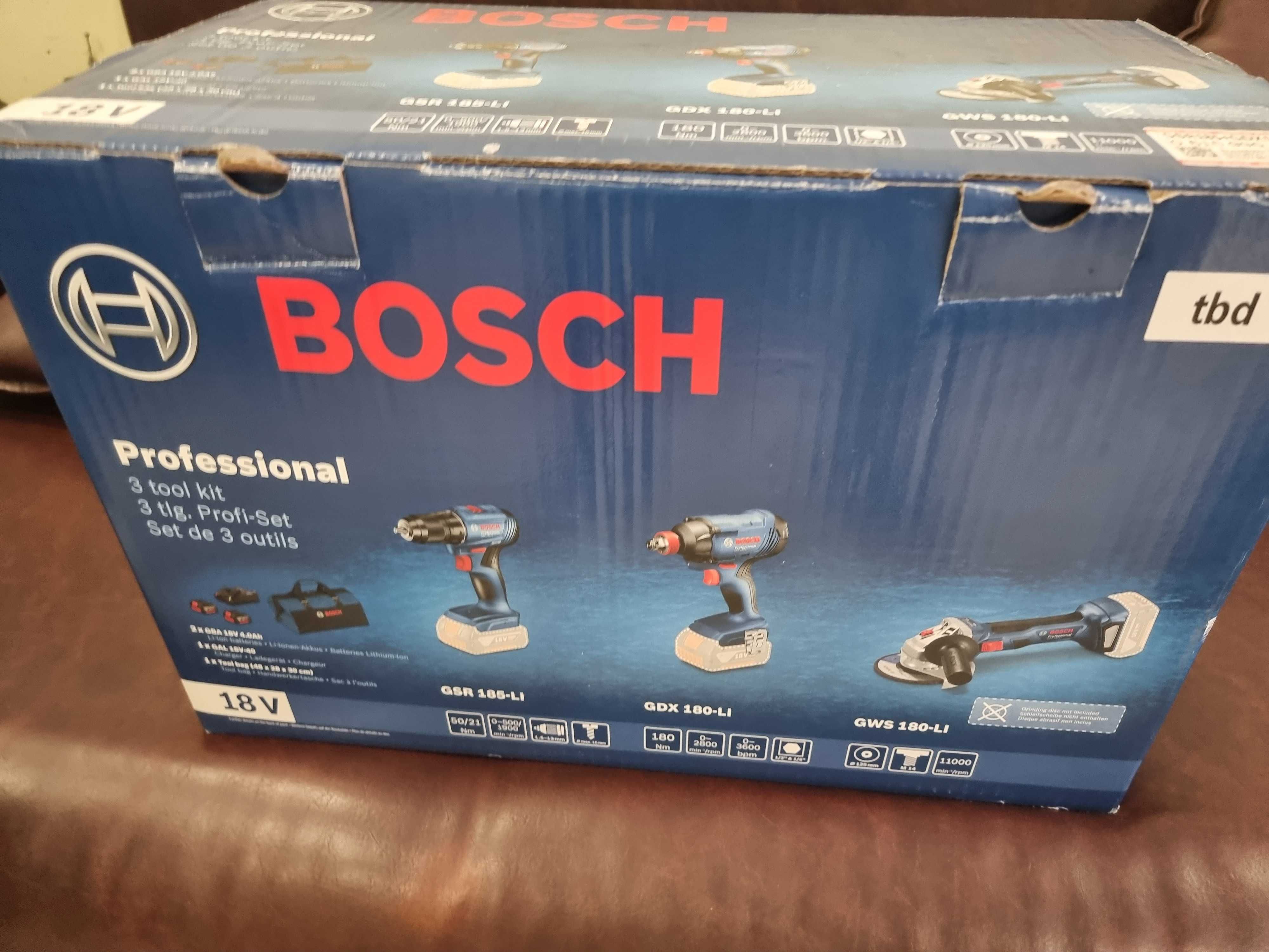 Винтоверт + Гайковерт + Ъглошлайф Bosh professional