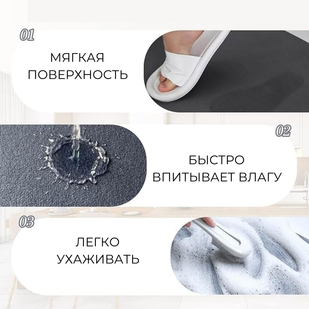 Комплект ковриков нескользящих  впитывающих
