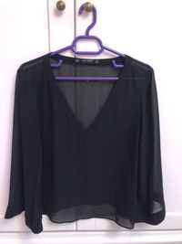 Bluza neagra din voal Zara