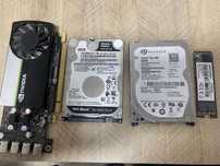 Не рабочие комплектующие NVIDIA T600, 2 ЖД 500gb с ноутбука, M2 500gb