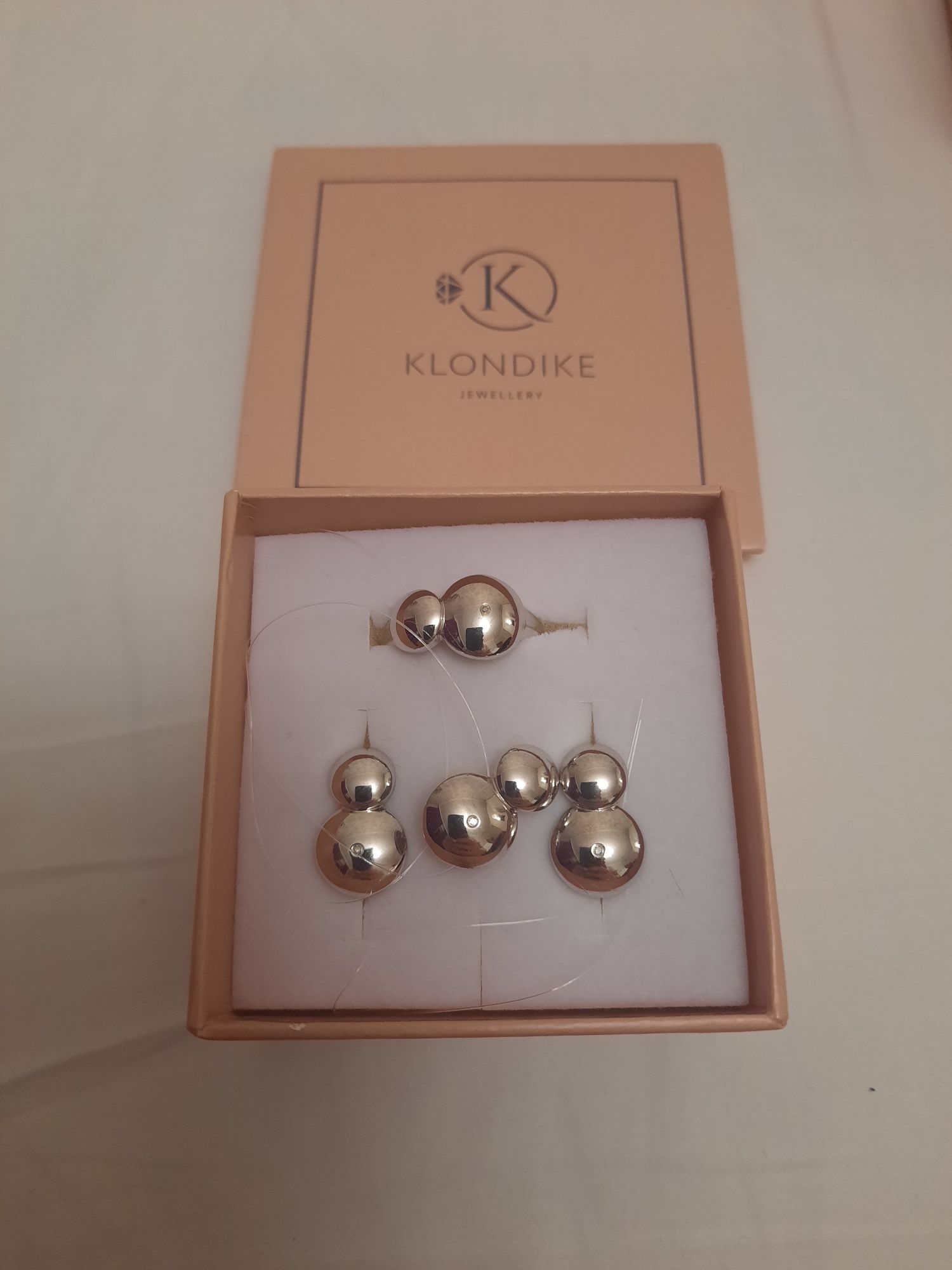 Набор серебро с бриллиантами. Klondike jewelry