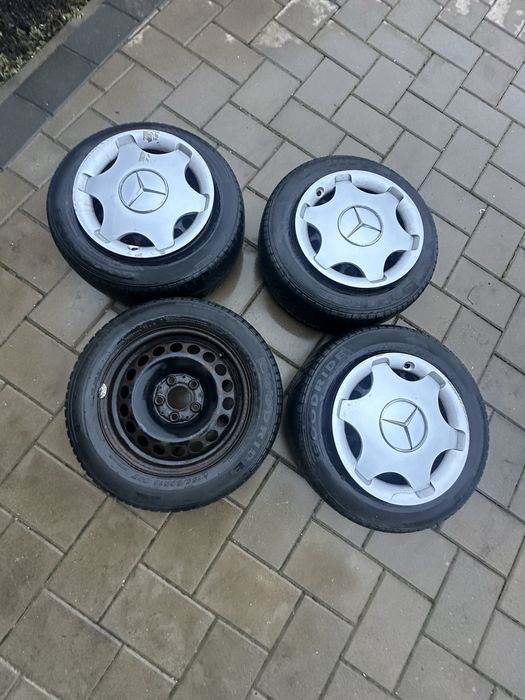 Vând set 4 roți complete – jante + cauciucuri 5x112 R15 - 125 lei/buc