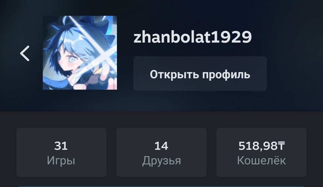Аккаунт в Steam .