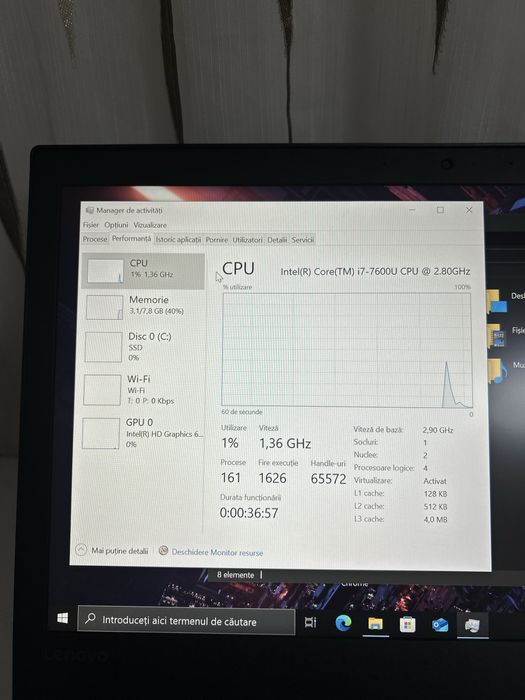 Laptop Lenovo| procesor i7gen7| 8gb ram ddr4| SSD M2 256gb