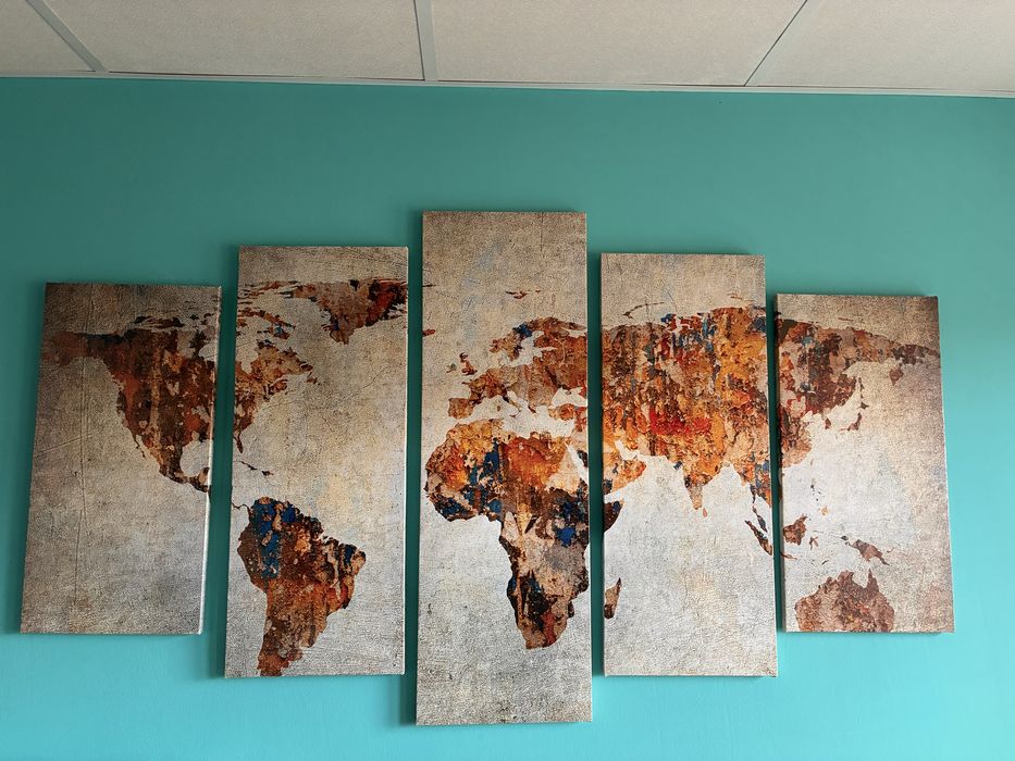 Картина 5 части карта на света
