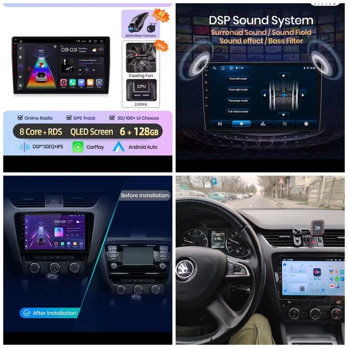 Vand navigatie Skoda Octavia 3 (android auto/carplay wireless)