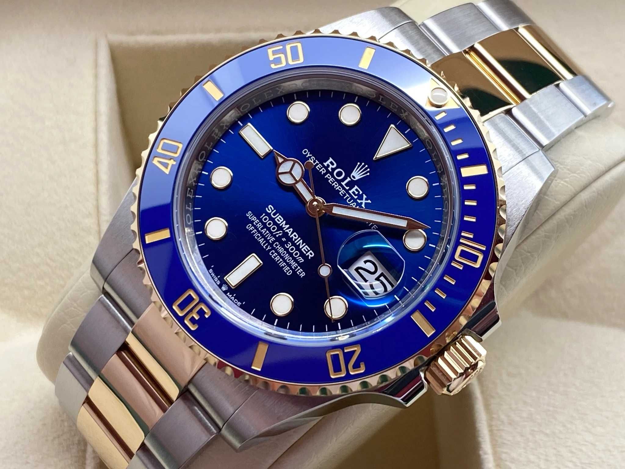 Rolex Submariner Gold/Silver Blue Luxury&Automatic Edition 41 mm
