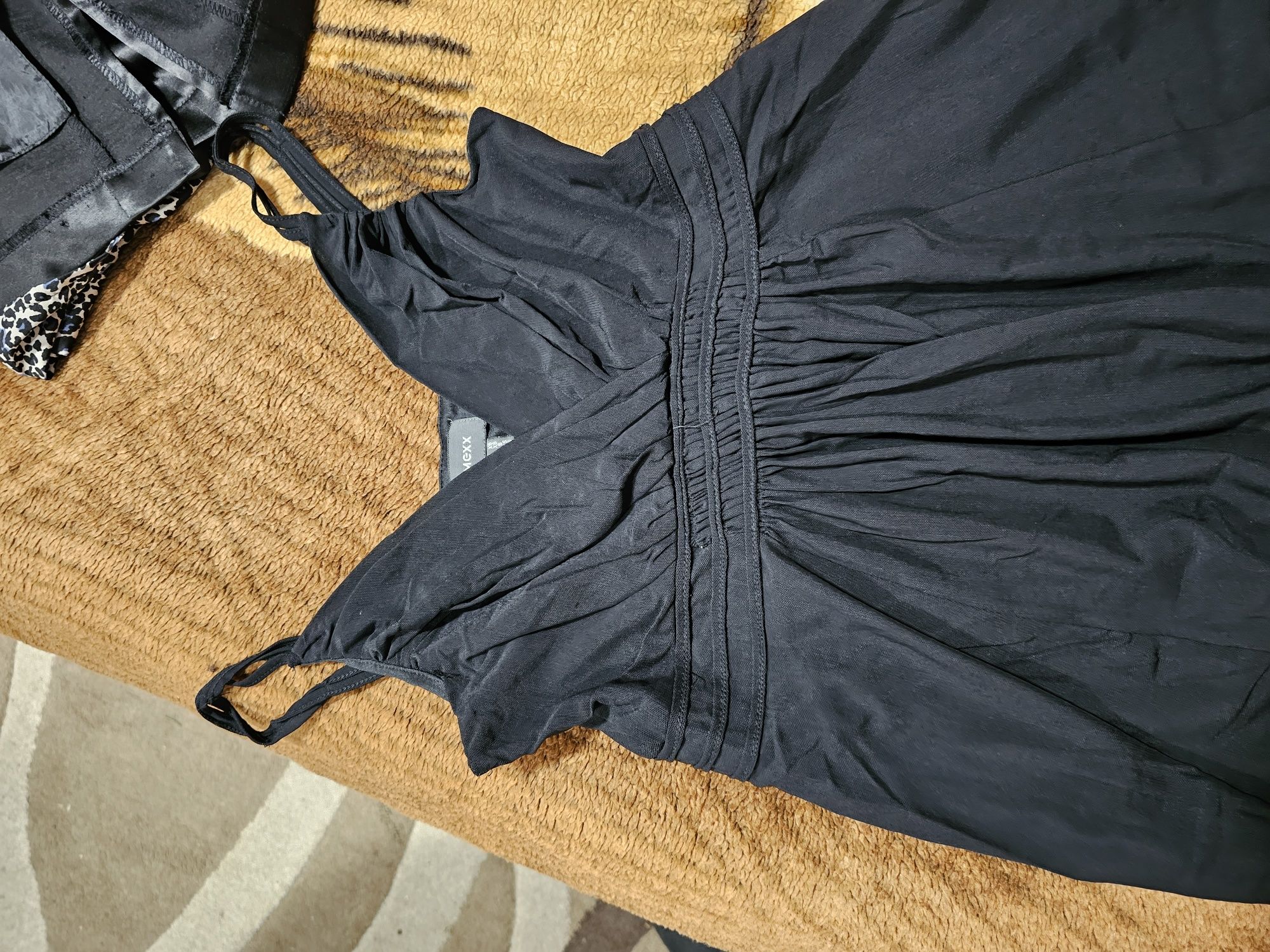 Rochie midi neagră tulle cu bretele subțiri, XS, MEXX