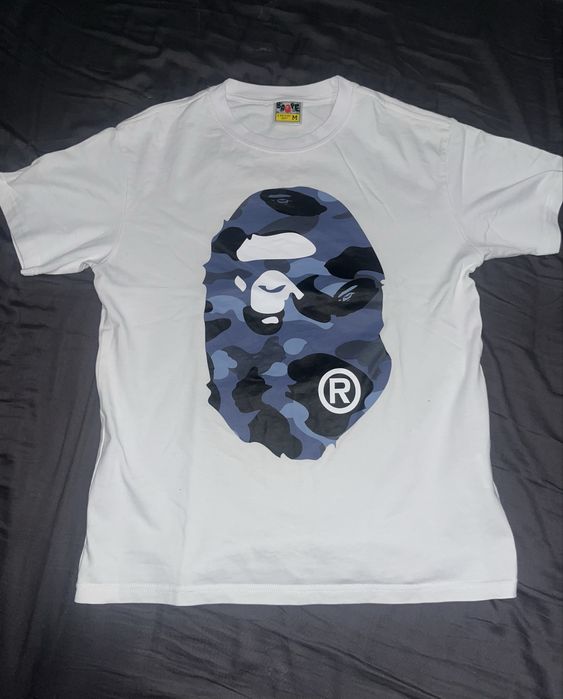 Tricou Bape Alb cu Albastru