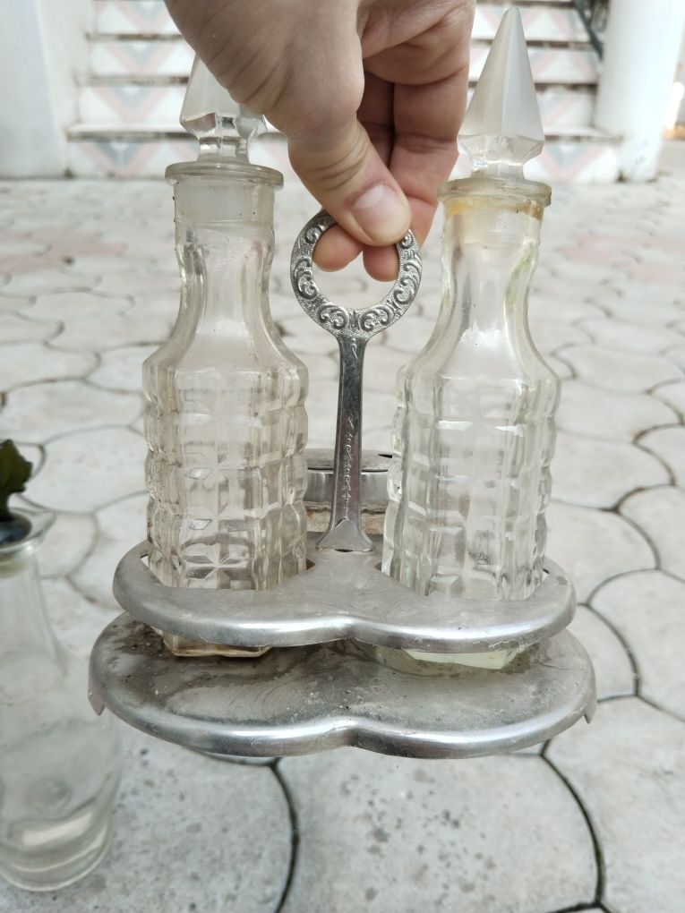 Бутылка для масла плюс советский стеклянный набор для уксуса горчицы