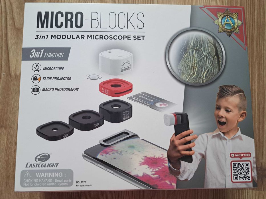 Set Microscop 3 in 1, Eastcolight Micro-Blocks