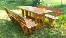 Set nou mobilier de gradina lemn masiv - masa și bănci, 2m sau 2.5m
